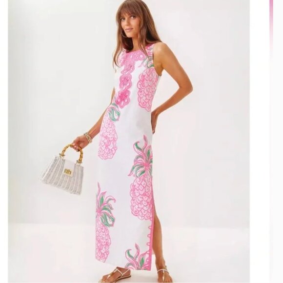 Lilly Pulitzer Marleigh Maxi Shift Party Like A Pineapple Size 6 NWT - Picture 3 of 17